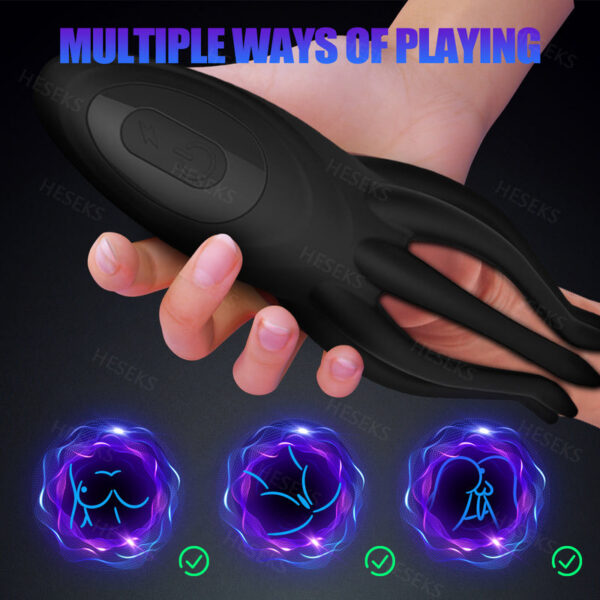 HESEKS Electric shock Vibrator Male Masturbator Glans Trainer Massage Lasting Delay Endurance Sex Toys For Adults 18+