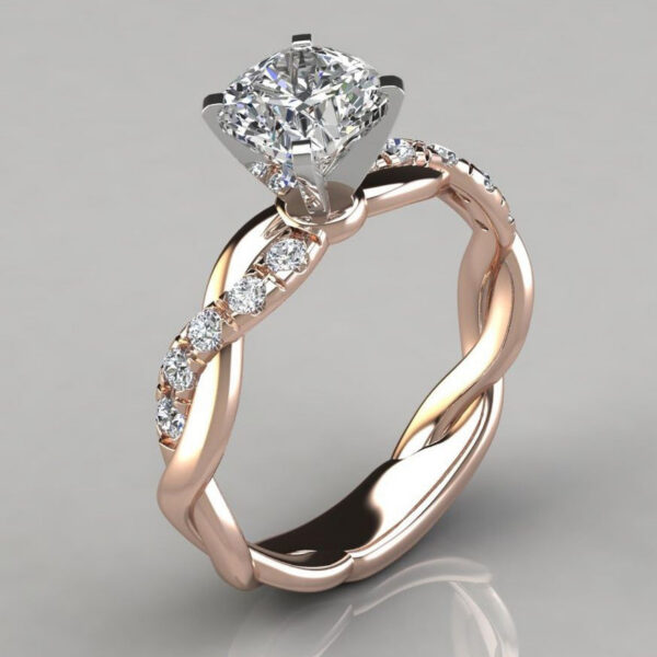 0f943f686f66c5c7 DIWENFU 14K Rose White 1 Carat FL for Female Sier Gemstone 14 K Gold Jewelry Diamond Ring Box