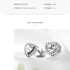 Modian Dazzling 925 Sterling Silver Clear CZ Heart Fashion Stud Earrings for Women Charm Wedding Statement Silver Fine Jewelry