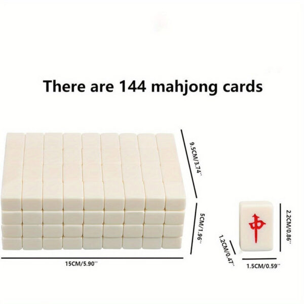 Compact Mahjong Set with Storage Box - 144 Tiles for Travel and Home Play