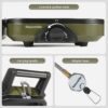 Naturehike Outdoor Camping Gas Stove Foldable 2 in 1 Burner with Grill Plate Portable Camping Gas Stove 2 Adjustable Burners Piezo Ignition Compatible with Isobutane Fuel Mix