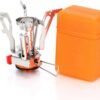 0fb3ca402595f544 AOTU Portable Camping Stoves Backpacking Stove with Piezo Ignition Stable Support Wind-Resistance Camp Stove for Outdoor Camping Hiking Cooking