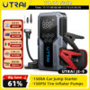 UTRAI 1500A Jump Power Bank Portable 150PSI Air Pump Battery Emergency Boosters Starting Device Car Starter 2024