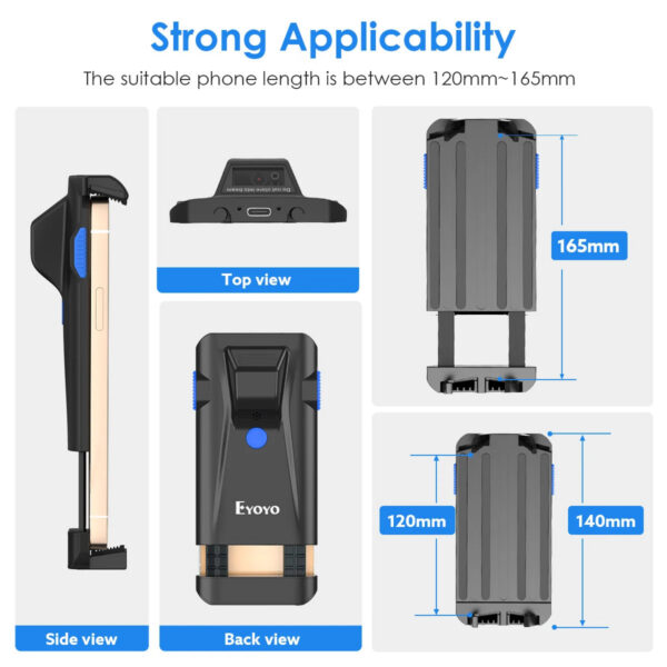 0fca8f72f75ced39 Eyoyo 2D Phone Back Clip Bluetooth Barcode Scanner Portable Barcode Reader Data Matrix Code 1D 2D QR Scanner Android IOS System