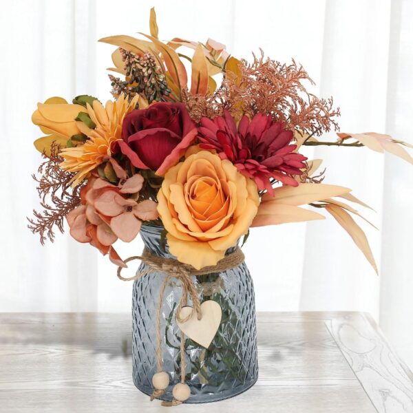 Faux Flowers in Vase,Artificial Flowers in Vase,Table Centerpieces for Dining Room,Flower Centerpieces for Tables,Fake Flowers with Vase,Kitchen Table Decor,Coffee Table Decor