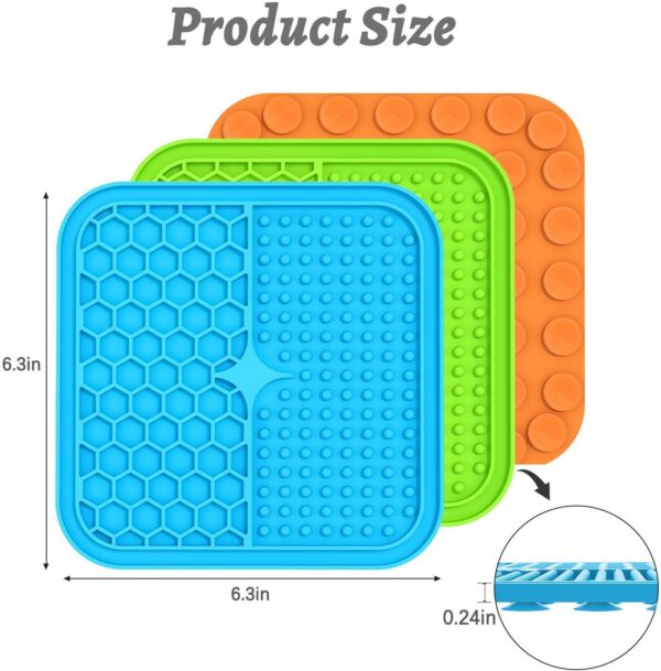 MateeyLife 3PCS Lick Mat for Dogs and Cats with Suction Cups, Dog Lick Mat for Anxiety Relief, Dog Toys to Keep Them Busy, Dog Enrichment Toys for Bathing, Cat Peanut Butter Lick Pad for Boredom
