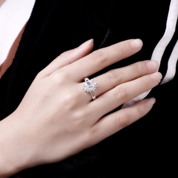 0ff2490ba4569579 Popular brands Sterling Sier crystal flower moissanite diamond Rings For Women Fashion Wedding Party Gifts Jewelry