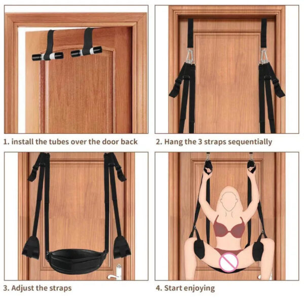 0ff83056596ac1c3 BDSM Bondage Door Sex Swing with Seat, Adjustable Straps Door Restraints Things Adult Sex Toys for Couples,Holds Up To 300lbs