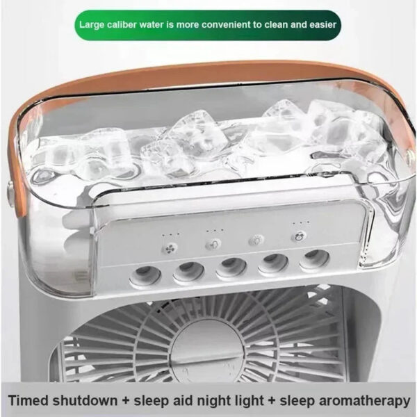 0ff91b6752b56418 3 In 1 AIr Conditioner Household Small Cooler LED Night Light Portable Humidifier Air Adjustment Office Home Fan New