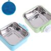 0ffd9a303a8c89d2 Crate Dog Cat Bowls, Removable Stainless Steel Hanging Pet Cage Bowls for Kennel, Water Food Feeder Bowls Cage Coop Cup for Cats, Dogs, Rabbits and Small Animals (Small, Pink)