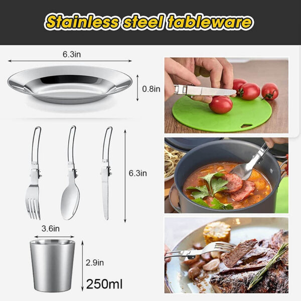 Cooking set Camping Cookware Travel Tableware Outdoor Picnic Set Teapot For 2-3 Peaple Non-stick pots assorted sets