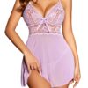 10080c942bb5e0e2 Avidlove Women Lingerie Lace Babydoll Strap Chemise Halter Teddy V Neck Sleepwear