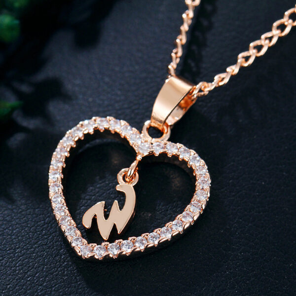26 Letter Zircon Necklace Jewelry Love Pendant