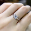 1014989f133603d5 Certified 1/2Carat Princess Cut Moissanite Solitaire Rings for Women Sterg Sier Classic Dia Engagement Wedding Band
