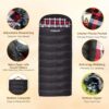 Flannel Sleeping Bag 0 Degree Cold Weather for Adults XXL Sleeping Bag 4 Season Big and Tall with Pillow Compression Sack