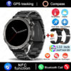101eb4bbe9d27cc0 New GPS Track Smart Watch Men AMOLED HD Screen Outdoor Sports Fitness Heart Rate NFC IP68 Waterproof Bluetooth Call Smart Watch