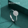 102746ed40441ace Modian 925 Sterling Silver Classic Sparkling Simple CZ Finger Ring Platinum Plated Wedding Jewelry For Women Anniversary Gift