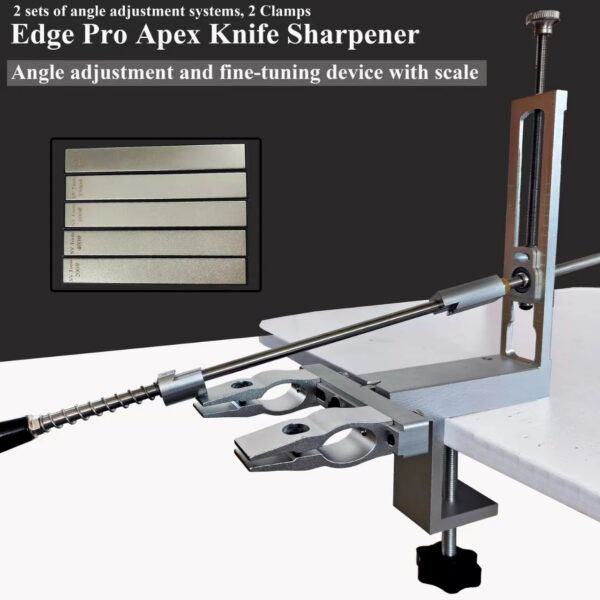 1031e4d1cc37042a S09 New Design Professional Fixed Angle Apex Knife Sharpener Kitchen Knife tools Knife Sharpening System with diamond stones Set