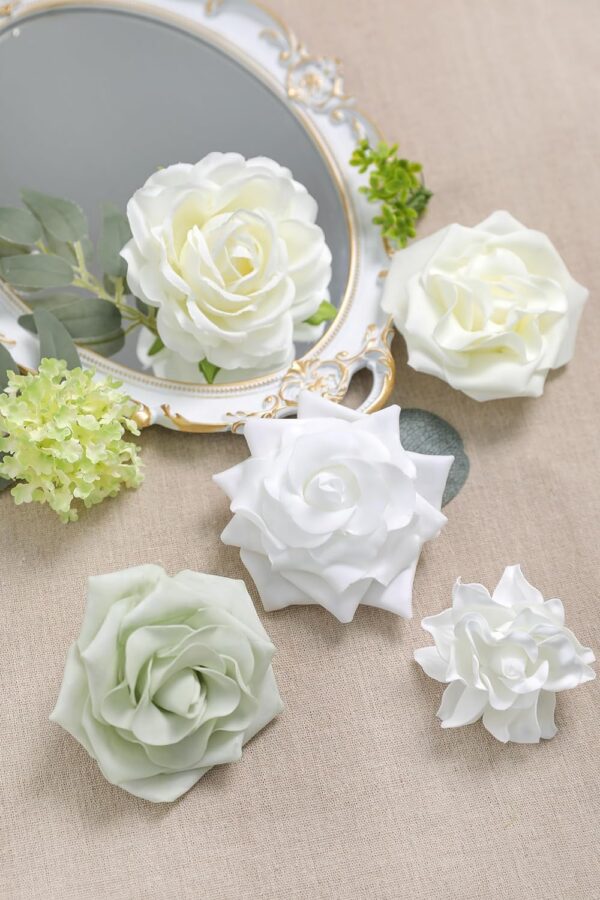 1035d9f67fa5ed98 YYHUAWU Artificial Flowers Combo Set Fake Flower Leaf Box with Stems for DIY Wedding Bouquets Centerpieces Arrangements Baby Shower Party Home Decorations