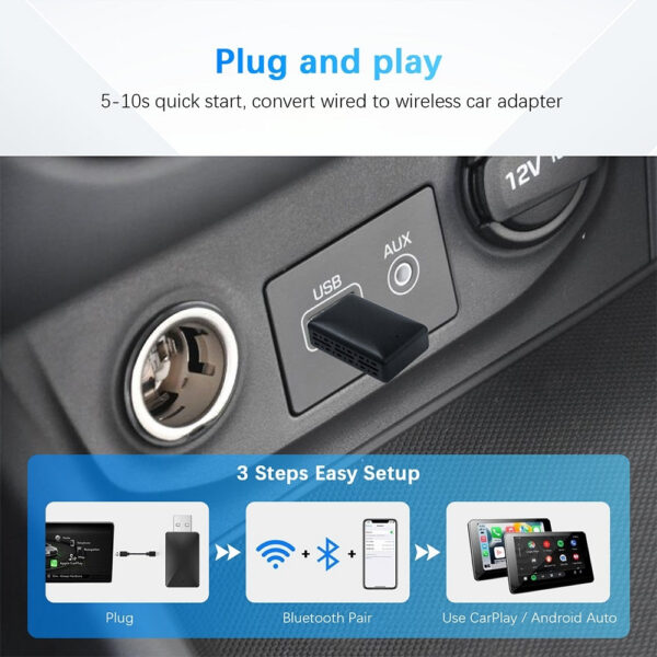 103a1d380e1bad83 Carplay Adapter Android Auto Wireless Smart Dongle 2in1 For Voo Benz Audi Kia Hyundai VW Mazda Cadillac MG Peugeot