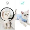 104a70bfef1bab56 Cat Recovery Suit for Male and Female Surgical Post Surgery Soft Cone Onesie Shirt Clothes Neuter Licking Protective Diapers Outfit Cover Kitten Spay Collar(M, Grey)