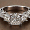 Vintage Princess cut Lab Diamond Ring sterling sier Engagement Wedding band Rings for Women Bridal Fine Party Jewelry