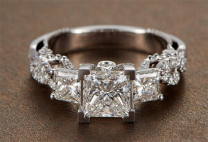 104cdb52fbc3c1ba Vintage Princess cut Lab Diamond Ring sterling sier Engagement Wedding band Rings for Women Bridal Fine Party Jewelry