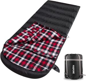 1052873aa011564a Flannel Sleeping Bag 0 Degree Cold Weather for Adults XXL Sleeping Bag 4 Season Big and Tall with Pillow Compression Sack