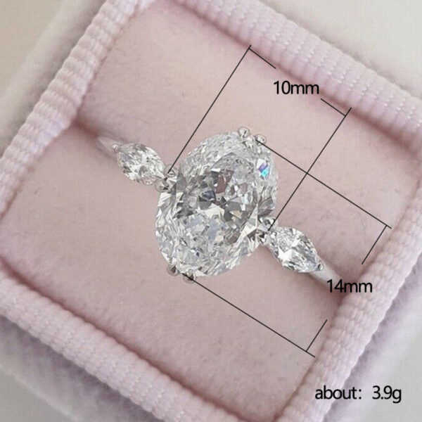10569d26feb5b693 Sterg Sier Oval Cubic Zirconia Crystal Rings for Women Stylish Female Accessories Party Finger Ring Jewelry