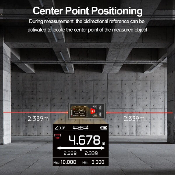 SNDWAY Dual Distance Meter Rechargeable Bilateral Laser Rangefinder 200m 120m Digital Tape Measure Angle Measurment Tool