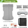 1 Set Car Air Mattress for Tesla Model Y Gray Inflatable Thickened Camping Bed Cushion Pillow Flocking Mattress