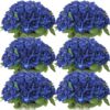 107cc36ecf3f4bf8 50 Pcs Artificial Rose Flower Realistic Silk Roses with Stem Bouquet of Flowers Plastic Flowers Real Looking Fake Roses for Home Wedding Centerpieces Party Decorations (Blue)