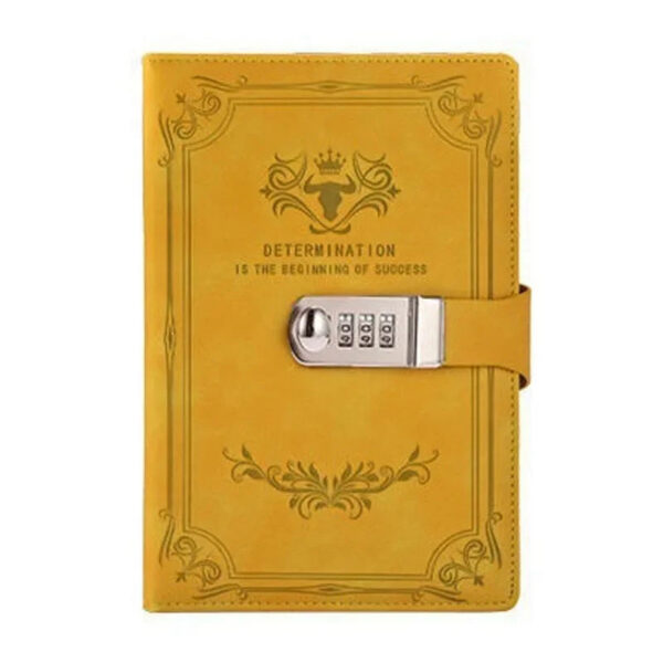 107fa45a7d3c2a24 A5 200 Pages Retro Password Book with Lock Diary Thickened Creative Hand Ledger Student Notepad Stationery Notebook Binder
