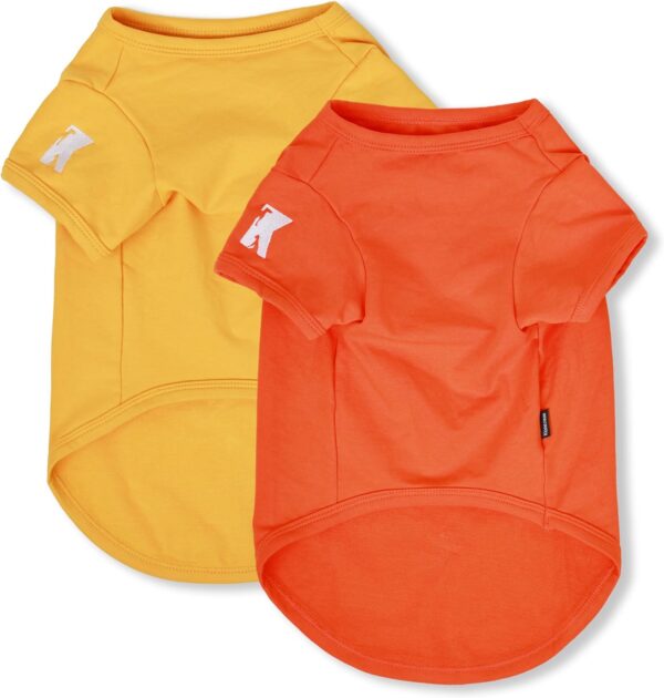 10871c3088df94d7 Koneseve Dog Shirts Soft Cotton Dog Clothes Stretchy T-Shirt for Small Medium Large Dogs Cat Shirt Breathable Puppy Outfit Kitten Apparel Pet Pullover Tee Blank Basic Sweatshirt 2-Pack Blue & Red 5XL