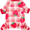 Gnome Dog Christmas Pajamas, Dog Winter Clothes for Small Dogs Girl, Lightweight Velvet Pet Jumpsuit, Cat Outfit, Black, Red, Small