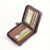 10980fb7bcfbcfbe Men's Wallet Made of PU Wax Oil Skin for Men Short Male Card Holder Wallets Zipper Around Money Coin Purse