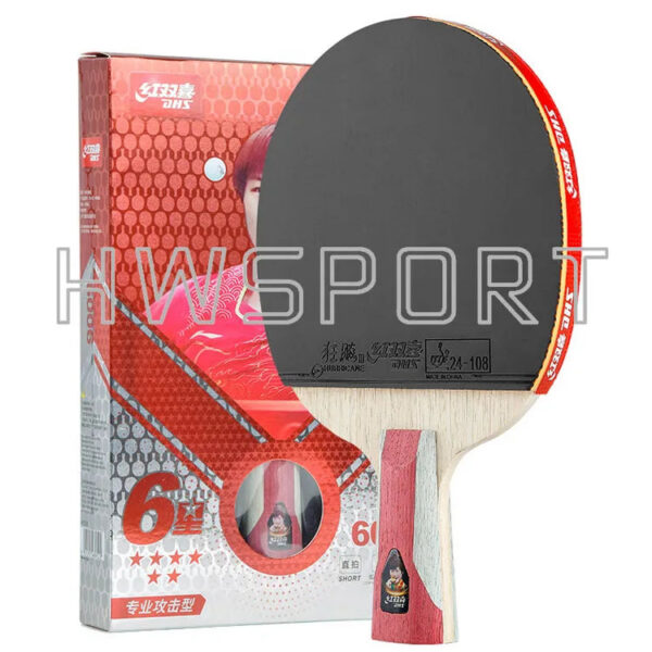 109db00b0b643baa DHS H4002 4 Star Table Tennis Racket 5 Star 6 Star H5002 H6002 Ping Pong Racket Professional Pure Wood Paddle with Sticky Rubber
