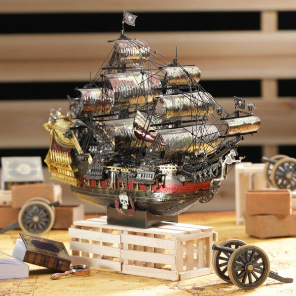 10adda617b9b3fbf Piececool 3D Metal Puzzle The Queen Anne's Revenge Jigsaw Pirate Ship DIY Model for Teens Brain Teaser