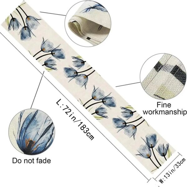 10b3c55adbe07a52 Tulip Linen Rustic Farmhouse Style Runner 13X70 Inch,Kitchen Dining Table Decoration for Indoor Outdoor Home
