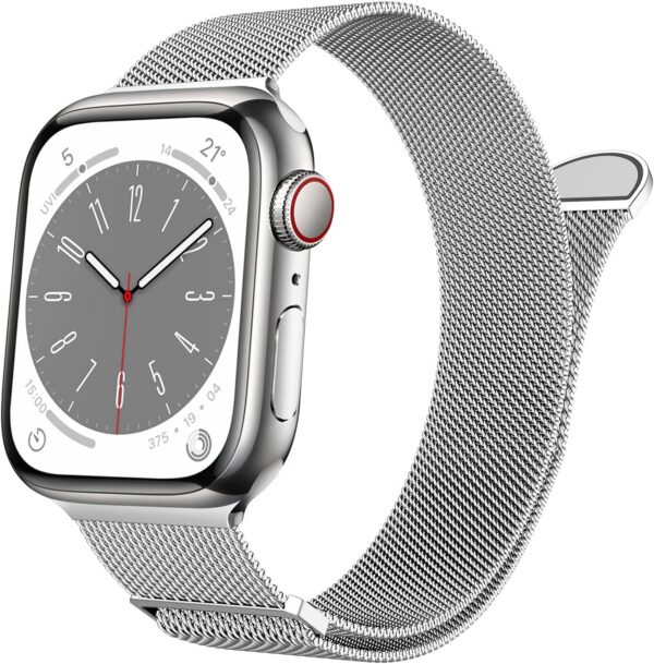 Marge Plus for Apple Watch Band Series Ultra 8 7 6 5 4 3 2 1 SE 38mm 40mm 41mm 42mm 44mm 45mm 49mm Women and Men, Stainless Steel Mesh Loop Magnetic Clasp Replacement for iWatch Bands