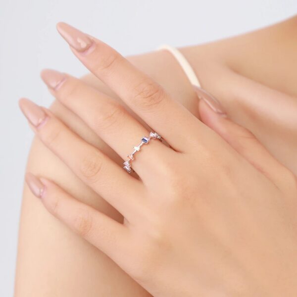 10d07222c2f9b507 Modian 12 Style Authentic 925 Sterling Silver Rainbow Colorful Fashion Stackable Finger Ring For Women Grils Statement Jewelry