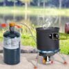 WADEO 7200W Windproof Camping Stove, Camping Gas Stove with Piezo Ignition, Two Fuel Canister Adapter, Carry Case, Portable Stove, Backpacking Stove for Outdoor Backpacking Hiking and Picnic