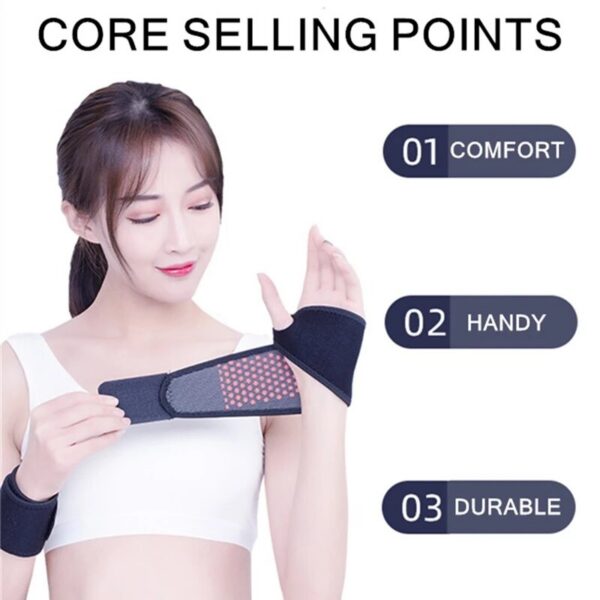 Self Heating Wrist Band Magnetic Therapy Support Brace Wrap Heated Hand Warmer Compression Pain Relief Wristband Sanitizer Belt