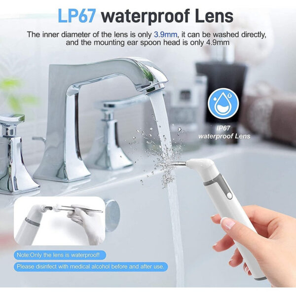 10e4af0805b61b4e Visual Scoop Endoscope WiFi Wireless Otoscope Ear Wax Removal 3.9mm 720P Taking Picture Video Compatible with IOS Android