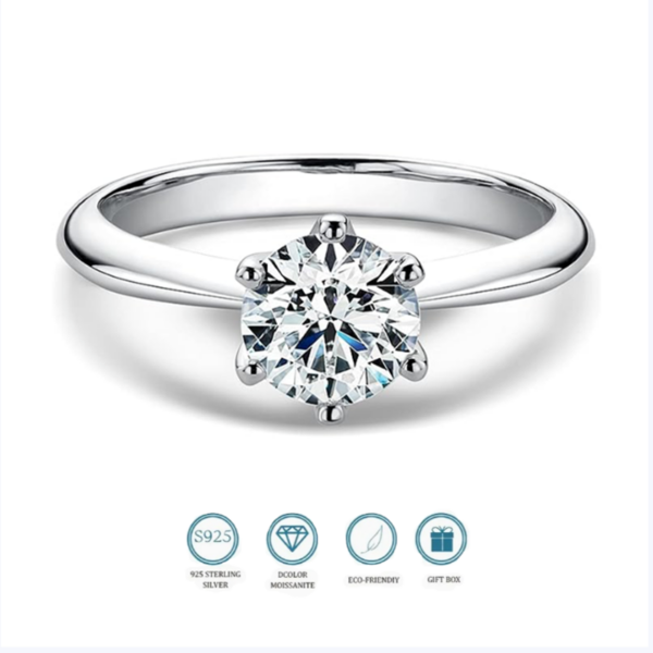 GRA Certified 1-3CT Moissanite VVS1 Lab Diamonds Solitaire Ring for Women Engagement Promise Wedding Band Jewe