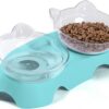 MILIFUN Cat Bowls, Cat Food Bowls Elevated Tilted, Anti Vomiting Kitty Bowls for Puppy and Bunny, Orthopedic Cat Bowls for Indoor Cats. (Pink)