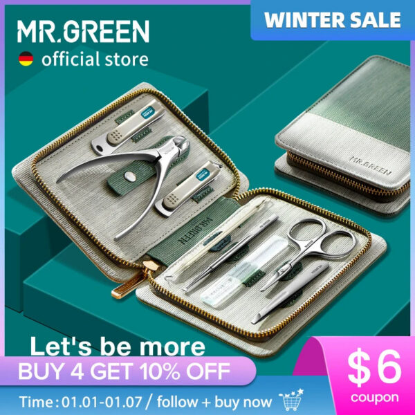 110eafd67f3044ea MR.GREEN Manicure Set Pedicure Sets Nail Clipper Stainless Steel Professional Nail Cutter Tools with Travel Case Kit