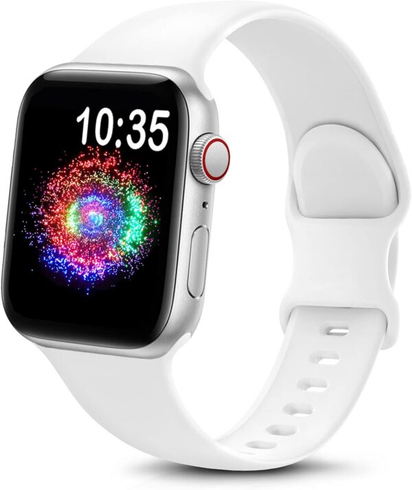 1119c24ec0c998d0 TreasureMax Sport Band Compatible with Apple Watch Bands 38mm 40mm 41mm 42mm 44mm 45mm 49mm,Soft Silicone Strap Compatible for Apple Watch Series 9 Ultra 8 7 6 5 4 3 2 1 SE Men Women Grey 38/40/41MM