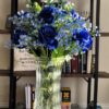 18pcs Babys Breath Eucalyptus Leaves Bouquet Blue Gypsophila Artificial Flowers and Faux Greenery for Home Decor