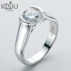 IOGOU 2ct Moissanite Diamond Solitiare Engagement Rings For Women 100% Sterling Sier Bridal Wedding Band Bezel Setting 8mm